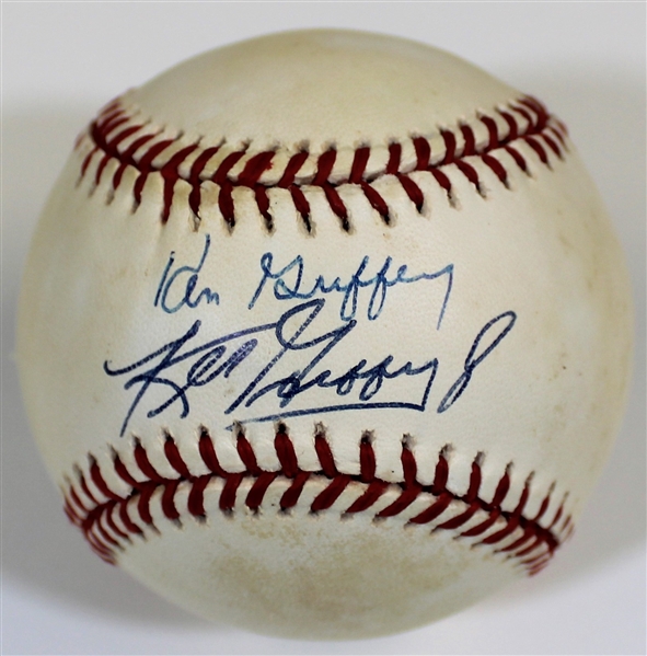 Ken Griffey Jr. & Ken Griffey Sr. Signed Baseball - JSA