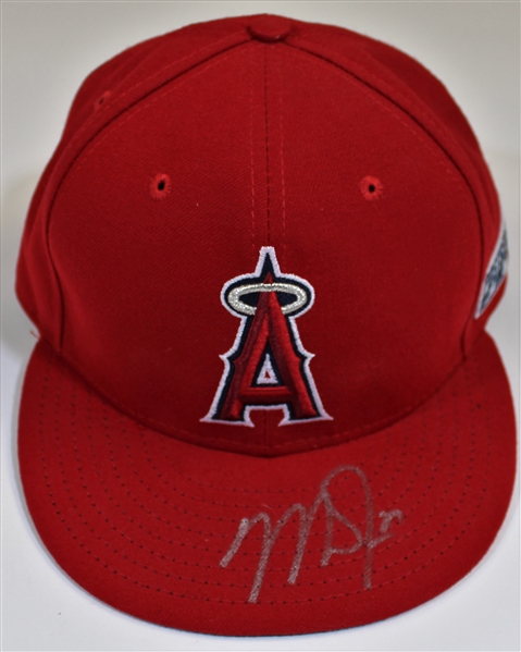 Mike Trout Angels Postseason 2014 Signed Baseball Cap - JSA