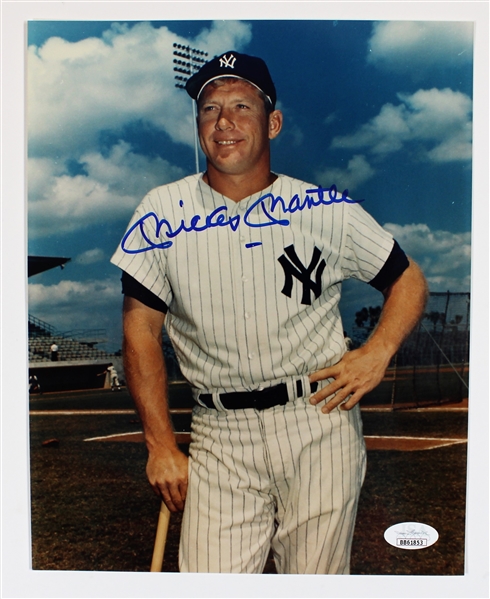 Mickey Mantle Signed 8 x10 Color Photo - JSA
