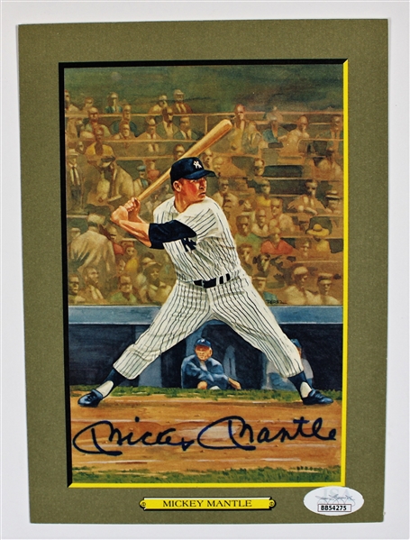 Mickey Mantle Signed Perez Steele Great Moments Card - JSA