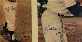 Mickey Mantle & Yogi Berra Signed 1958 Magazine - JSA