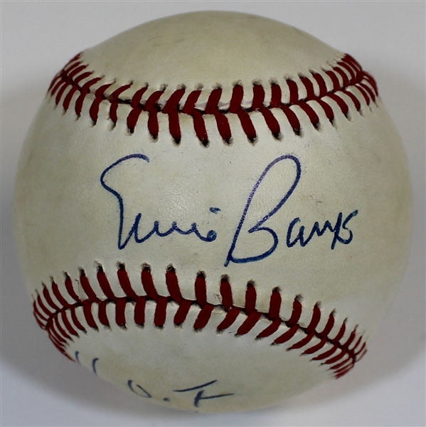 Ernie Banks Signed Baseball - JSA