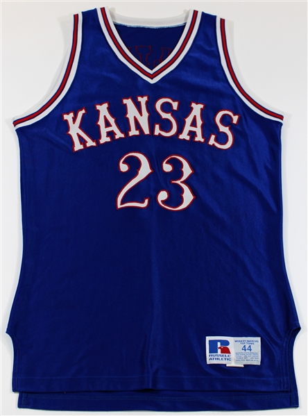 1991-93 Rex Walters Game Used Kansas University Basketball Jersey