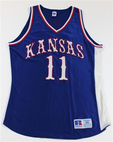 1990s Jacque Vaughn Game Used Kansas Basketball Jersey 