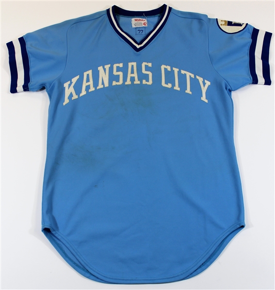 Dennis Leonard 1977 Game Used Road Blue KC Royals Jersey
