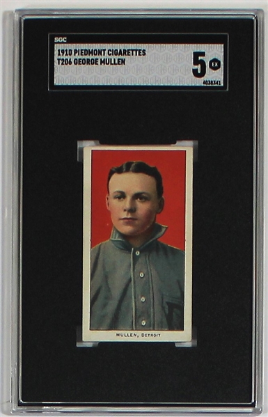 1909-11 T206 George Mullen Card SGC EX 5