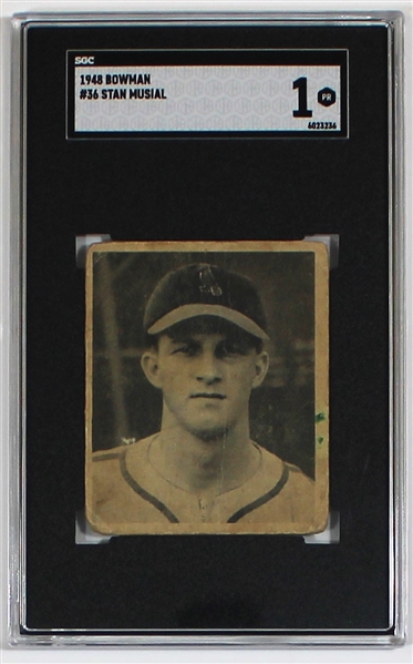 1948 Bowman #36 Stan Musial SGC 1