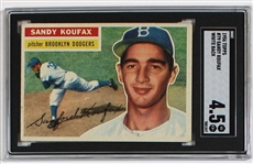 1956 Topps Sandy Koufax White Back Card SGC 4.5 EX