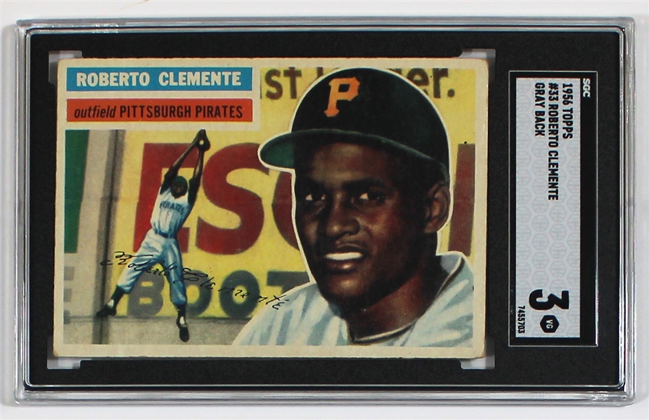 1956 Topps Roberto Clemente Gray Back SGC 3 VG