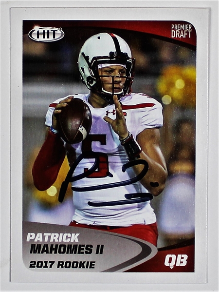 Patrick Mahomes ll 2017 Rookie Card Signed - JSA