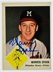 1963 Fleer Warren Spahn Signed Braves Card 