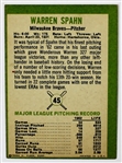 1963 Fleer Warren Spahn Signed Braves Card 