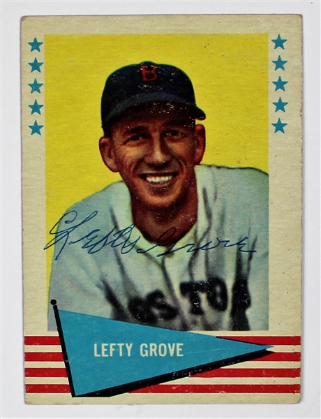 1961 Fleer Lefty Grove Signed Card - JSA TT98980