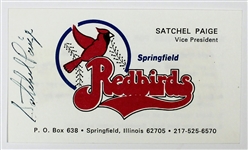 Satchel Paige Signed Redbirds Business Card - JSA XX26740