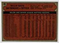 1972 Topps Willie Mays Signed Giants Card - JSA