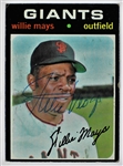 1971 Topps Willie Mays Signed Giants Card - JSA