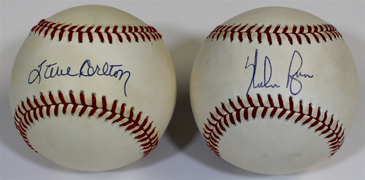 Steve Carlton & Nolan Ryan Signed Baseballs - JSA