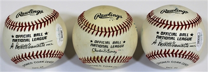 Willie Stargell-Bill Terry-Bill Mazeroski Signed Baseballs - JSA