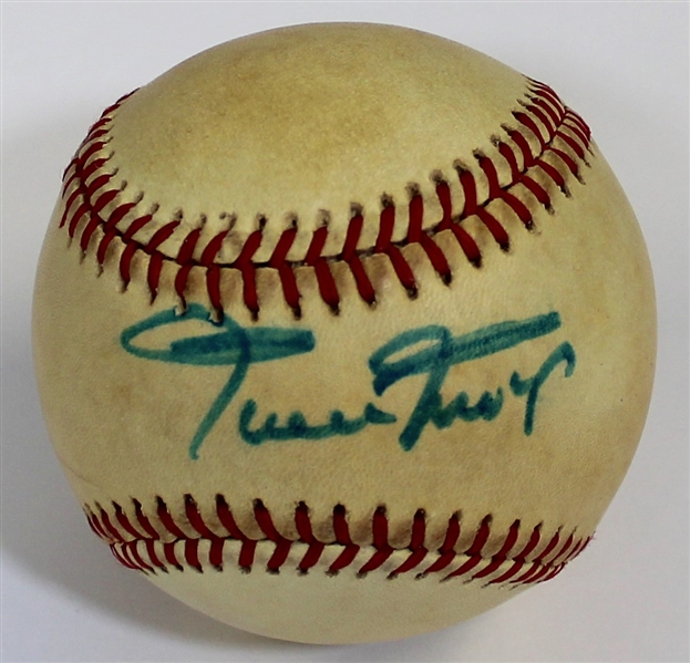 Willie Mays Signed NL Charles Feeney Baseball - JSA