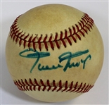 Willie Mays Signed NL Charles Feeney Baseball - JSA