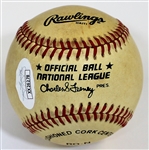 Willie Mays Signed NL Charles Feeney Baseball - JSA