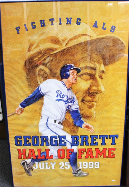 George Brett Framed ALS Vinyl Banner Signed - JSA