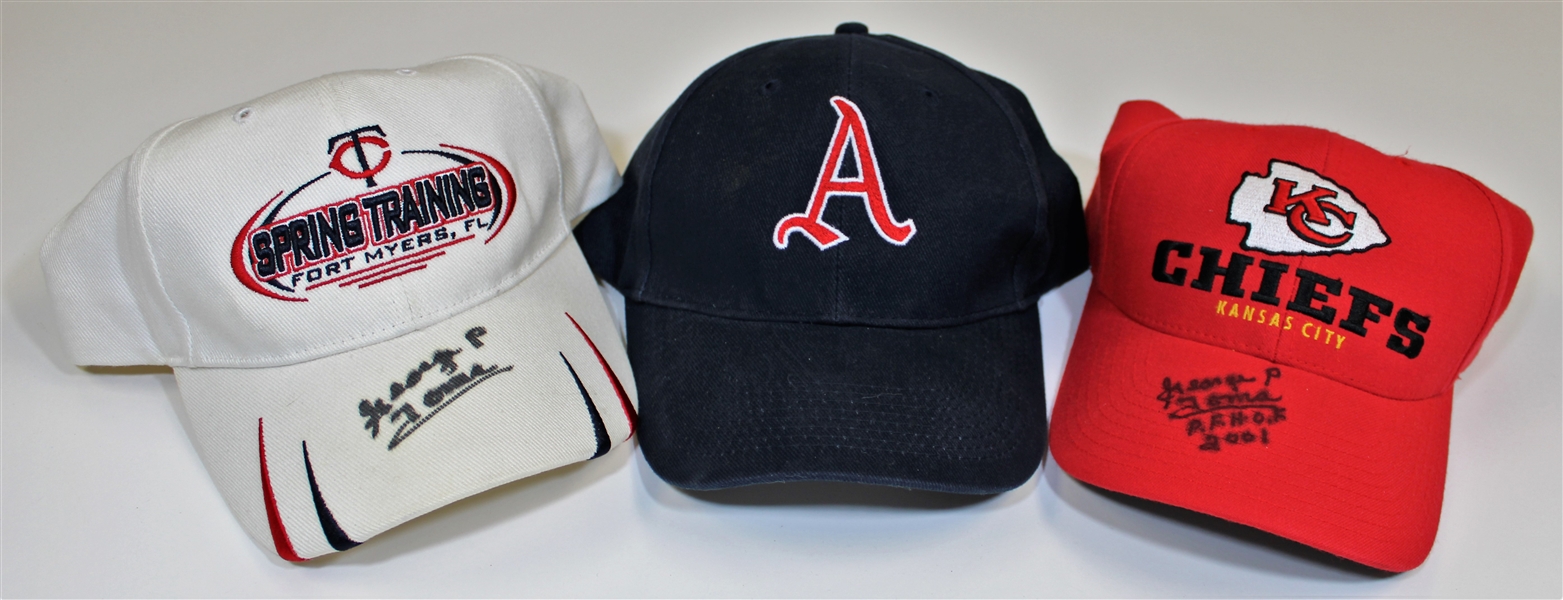 George Toma Signed Lot of 3 Signed Caps