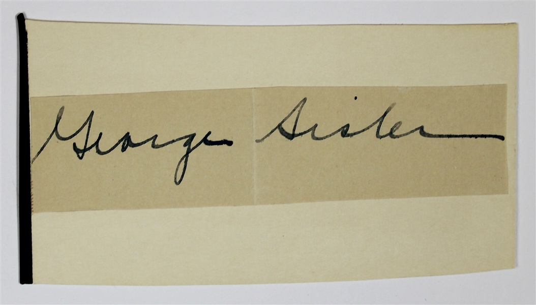 George Sisler Signed Card - JSA