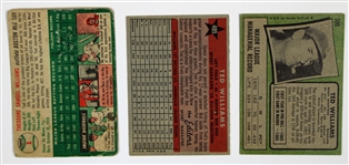 Ted Williams Lot of 3 Vintage Cards