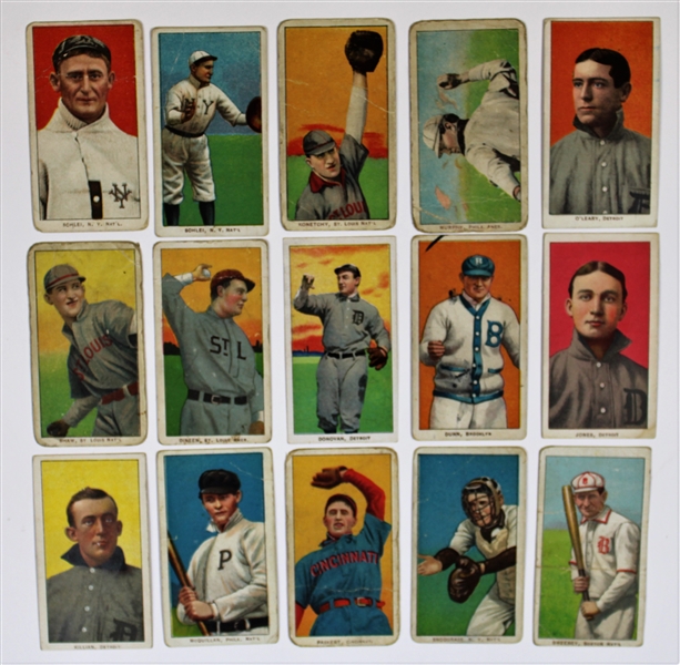 T-206 Lot of 15 Vintage Cards (Sweet Caporal Back)