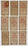Lot Of 9 T206 Tobacco Cards (Sweet Caporal backs)