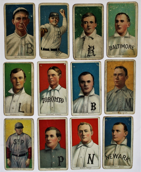 Lot Of 12 T206 Tobacco Cards (Piedmont Backs)