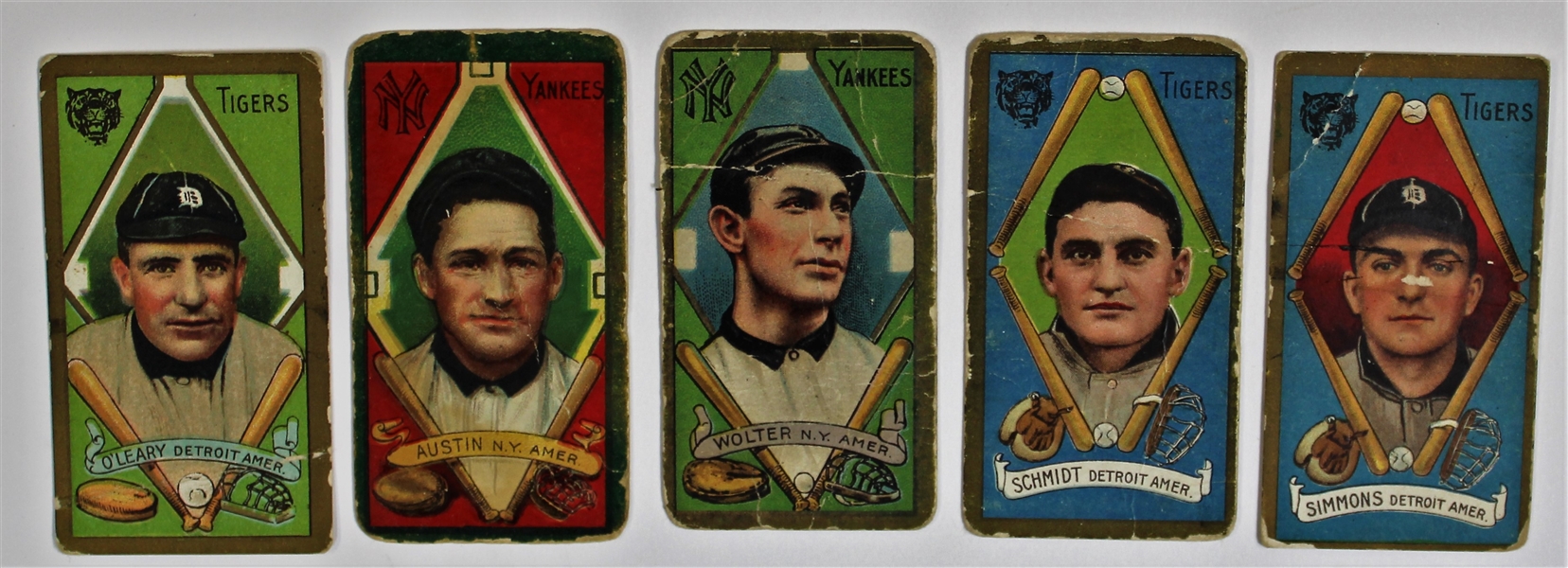 T205 Lot of 5 Vintage Cards -Simmons-Schmidt-Wolter-Austin-OLeary