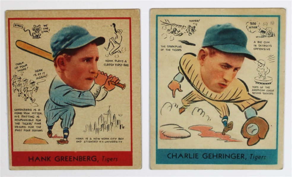 Lot of 2 1938 Goudey Heads Up Hank Greenberg & Charlie Gehringer