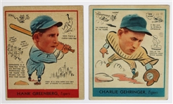 Lot of 2 1938 Goudey Heads Up Hank Greenberg & Charlie Gehringer