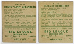 Lot of 2 1938 Goudey Heads Up Hank Greenberg & Charlie Gehringer