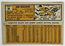 1963 Topps Jim Gilliam Signed Card 