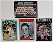 Brooks Robinson Signed Lot of 4 Baseball Cards