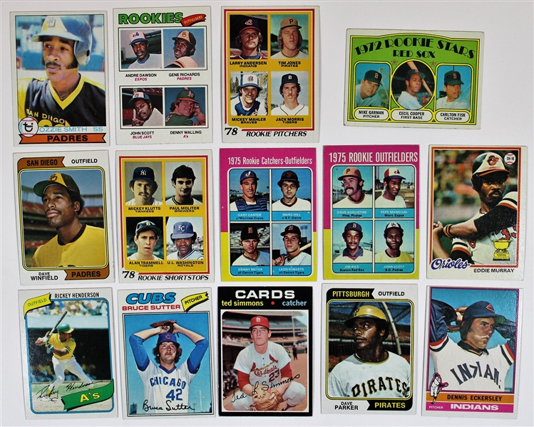 Vintage Lot of 14 HOF/Stars Rookie Baseball Cards