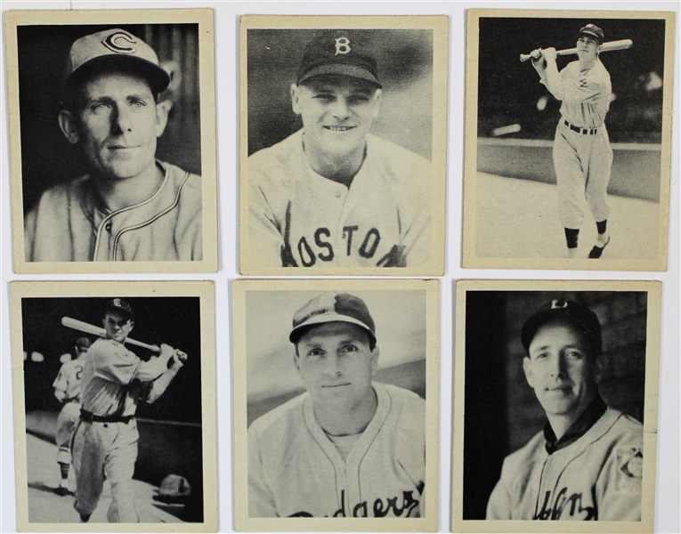 Lot of 6 1939 Playball Baseball Cards
