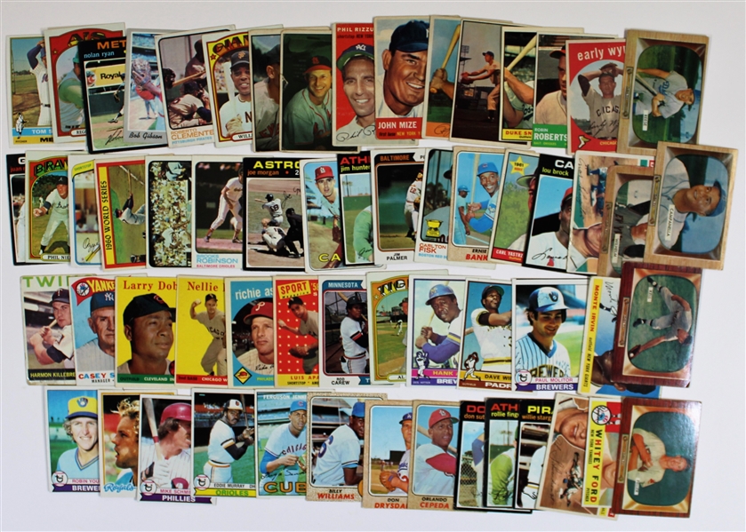 Lot of 59 Vintage HOFers baseball cards