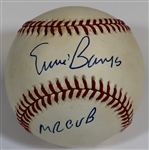 Ernie Bank Signed Mr. Cub Baseball - JSA