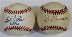 Bob Feller & Bob Gibson Signed Baseballs - JSA