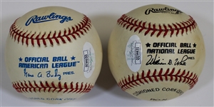 Bob Feller & Bob Gibson Signed Baseballs - JSA