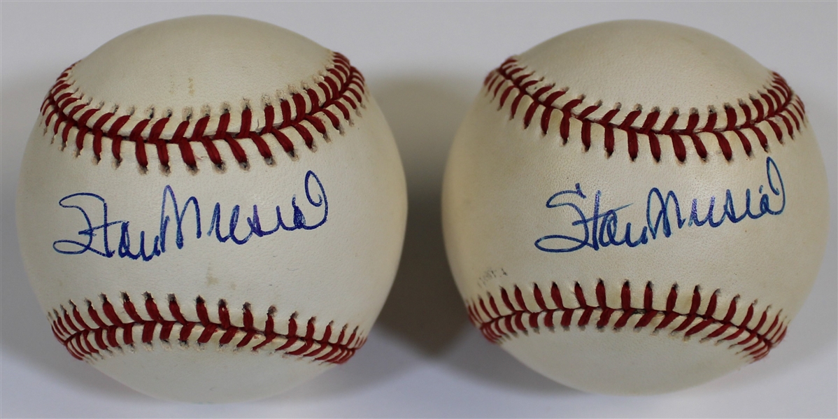 Stan Musial Signed Basballs X 2 - JSA
