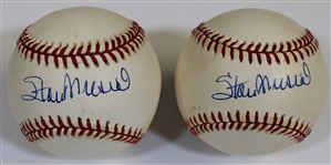Stan Musial Signed Basballs X 2 - JSA