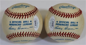 Bert Campy Campaneris - Jim Palmer Signed Baseballs - JSA