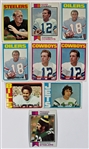 Lot of 9 Vintage Football Cards - Namath-Simpson-Bradshaw