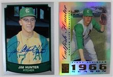 Jim 'Catfish Hunter Lot of two Cards 1 Signed