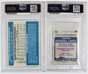 Dan Quisenberry Lot of Two Signed Baseball Cards - PSA/DNA